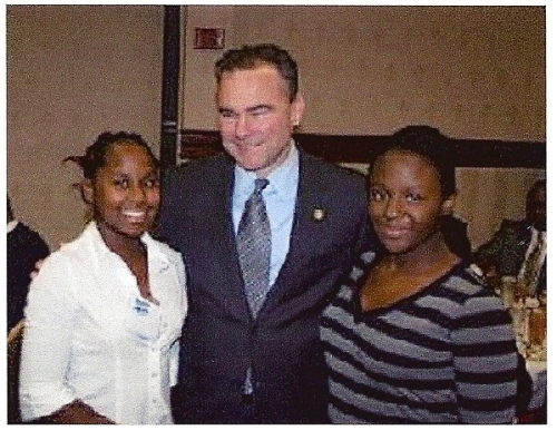 Perrie Anderson (right) with Govenor Kaine 